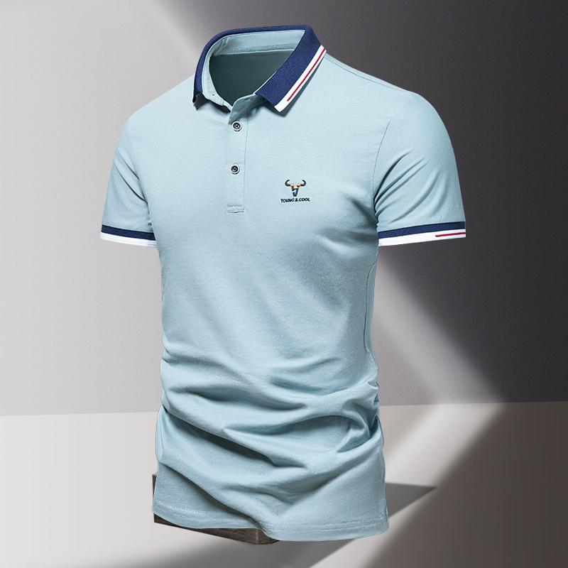 Summer Men's POLO Shirt Fashionable Ice Silk Quick Drying Short Sleeved Embroidered T-shirt Lapel Half Sleeved Business Top