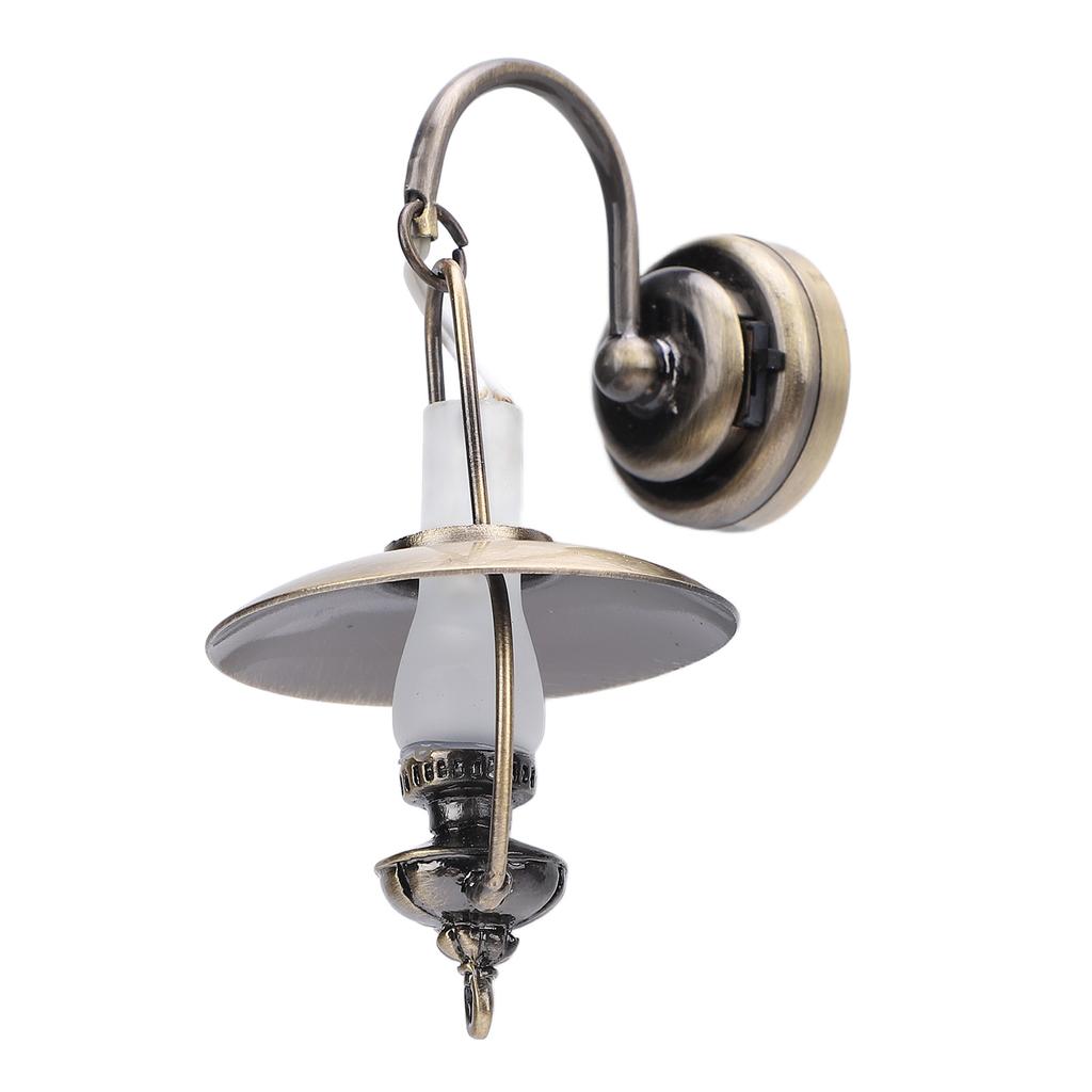 1:12 Doll House Vintage Kerosene Lamp Style Wall Lamp Doll House Furniture Lighting Decoration Doll