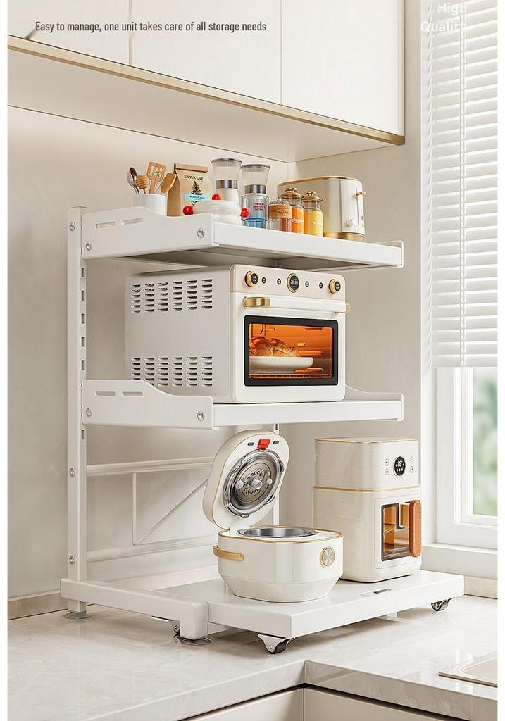 Multi-Functional Kitchen Microwave and Rice Cooker Storage Rack