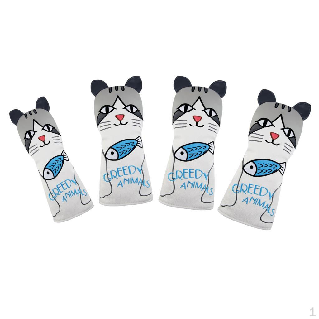 4 Pack Golf PU Leather Animal Pattern Waterproof Cat