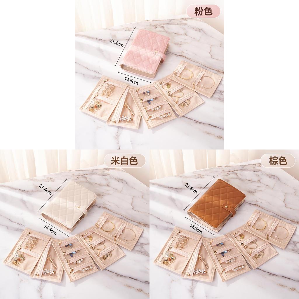 Elegant Leather Jewelry Book With Compact Size For Travel And Home Use