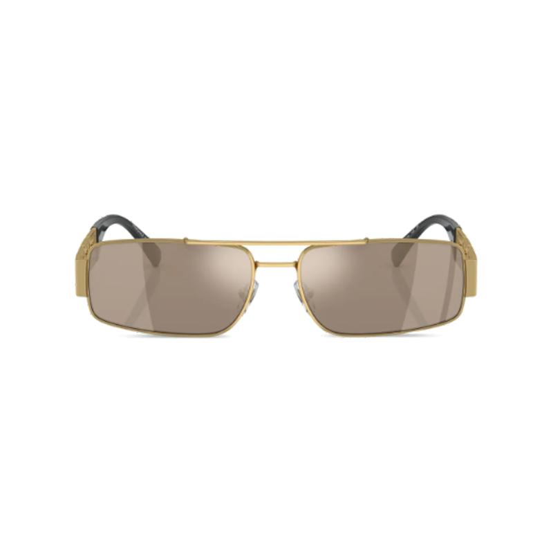Versace Logo Sign Irregular Sunglasses Men's Gold 5695763 VE225710025A-gold 60