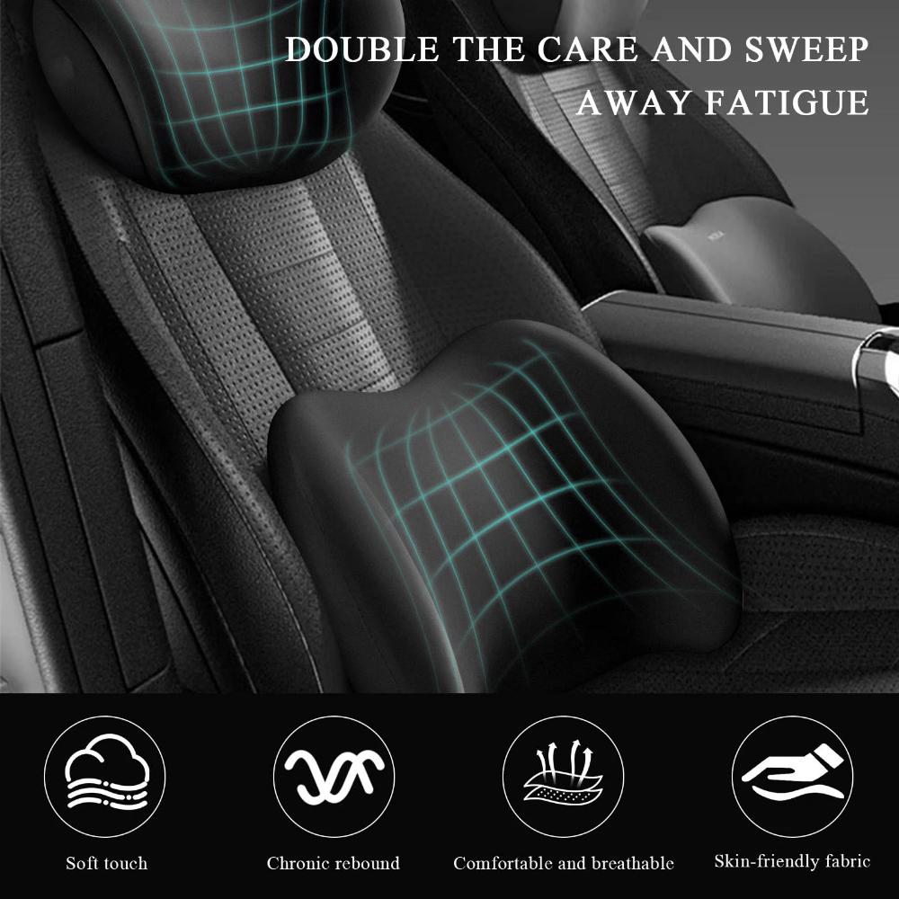 Car Headrest Lumbar Support Car Neck Pillow Waist Cushion Driver Seat Backrest Car Cushion Driving Lumbar Support Waist Support 7HD