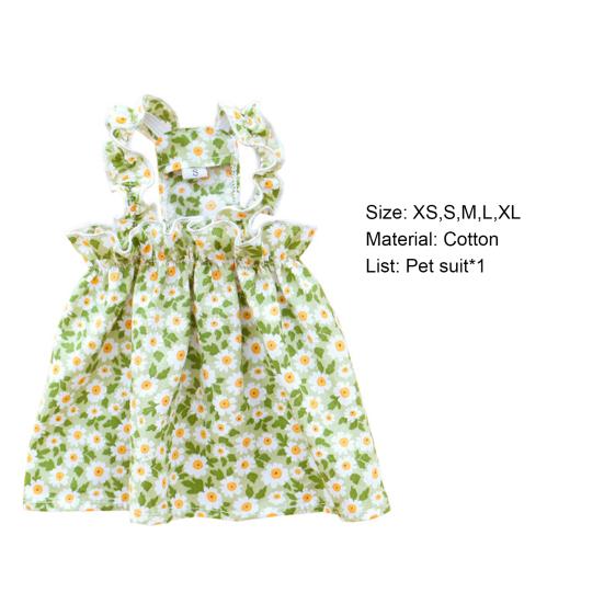 Puppy Clothes Outing Sun Protection Fashion Pet Floral Suspender Skirt for Female Dogs