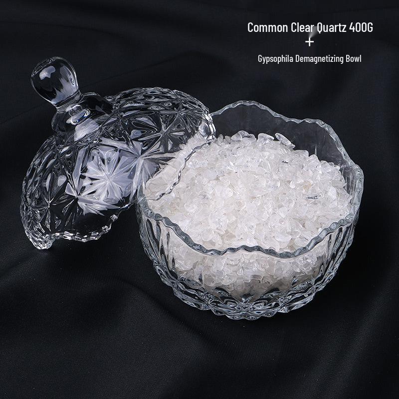 Natural White Crystal Stone Purification Bowl for Jewelry Storage