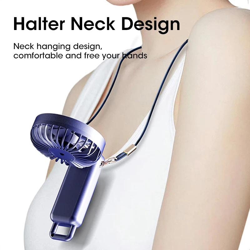 Electric Fan Portable Air Conditioner Mini USB Rechargeable Neck Fans with Base Summer Gift for Home Free Shipping Handheld Fan