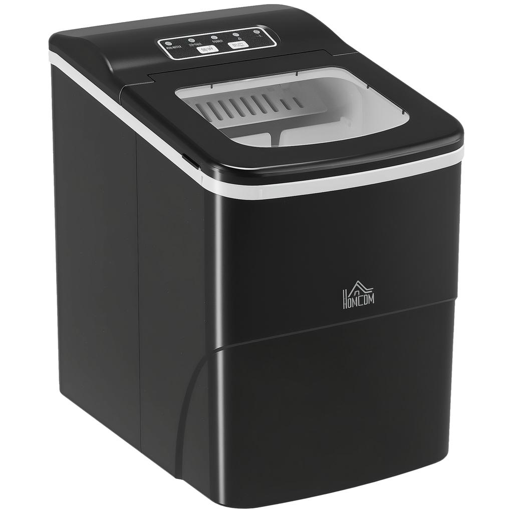 12kg Countertop Ice Cube Machine, with Scoop - Black