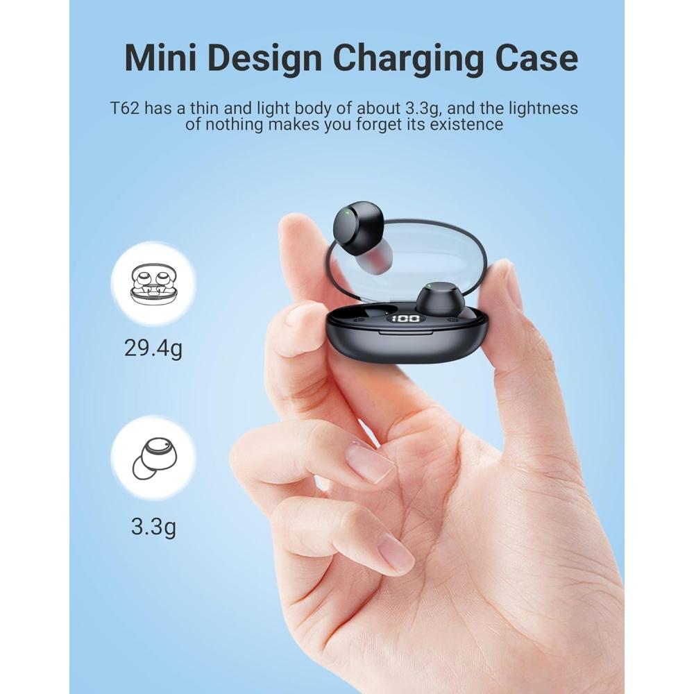 Wireless Earbuds Bluetooth 5.4 Headphones with Mic LED Power Display IPX7 Waterproof Earphones for Phone Sports Exercise Running Working Gym TV PC 