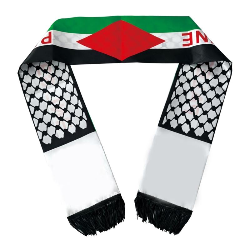 Palestine Flags Scarf for All Age Palestine Flags Satins Sash Holiday Long Scarf