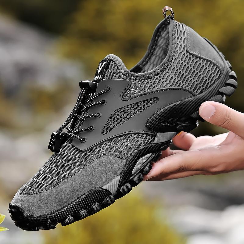 

Fashion Men s Mesh Breathable Hiking Outdoor Sneakers Climbing Platform Anti Slip Summer Men s Casual Sneakers Quick Drying Shoes 2025 46 коричневый