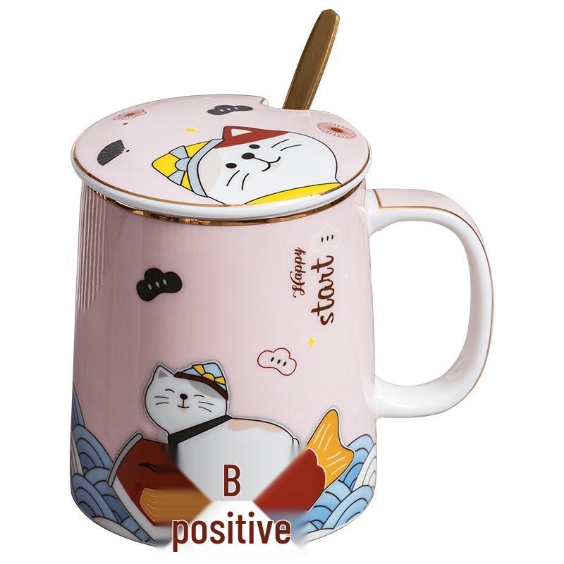 Ceramic Mug with Lid and Spoon