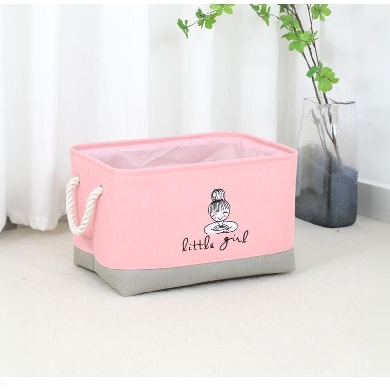 Girls Cute Fabric Storage Bucket 1Pcs Waterproof Storage Basket for Kids Clothes Toys Sundries Nursery Room Organizer