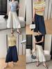 Sinan Elastic High-Waist Slimming Wide-Leg Cropped Pants with Wrinkled Texture