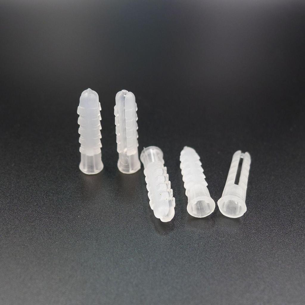 M6 Transparent Wall Plug Expansion Tube with Self-Tapping Screw, Washer, and Rubber Plug