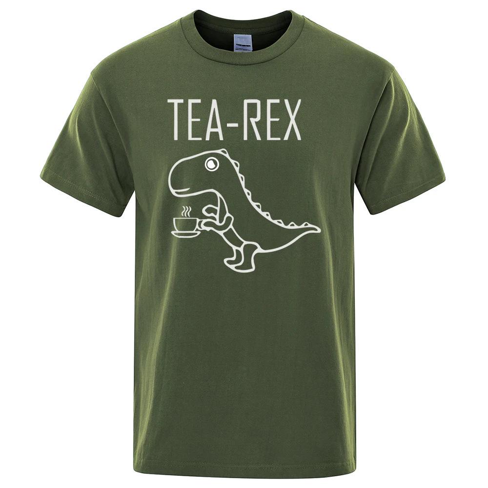 Tea Rex Dinosaur Coffee T-Shirts for Men & Women - Funny Casual Fashion