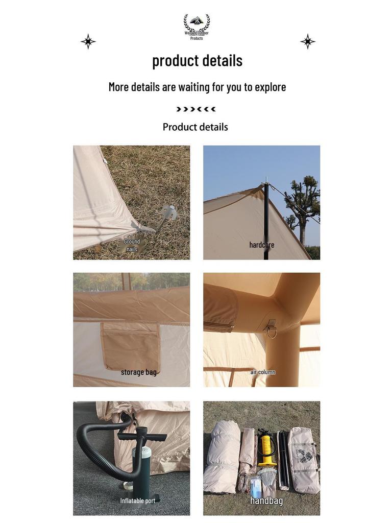 Self-Inflating Outdoor Tent: Easy Setup, Two-in-One Cabin & Awning for Camping or Home Use