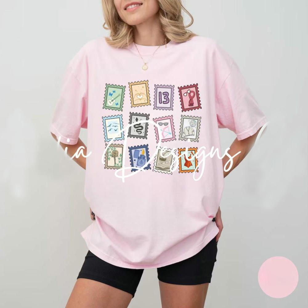 Women Casual Music Stamps Unisex Shirt For Music Fan Gift Fantasy Funny Cute Album Symbols Tshirt Outfit Book Tee Streetwear