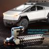 Pickup Truck Model, 2.4GHz Alloy Remote Control Camping Car with Lights, Vehicles Toys for Kids Boys Silver 1 Battery