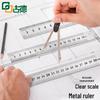 15cm & 30cm Metal Ruler Set for Students – Handheld Tool with Special Scale Lines for Drawing