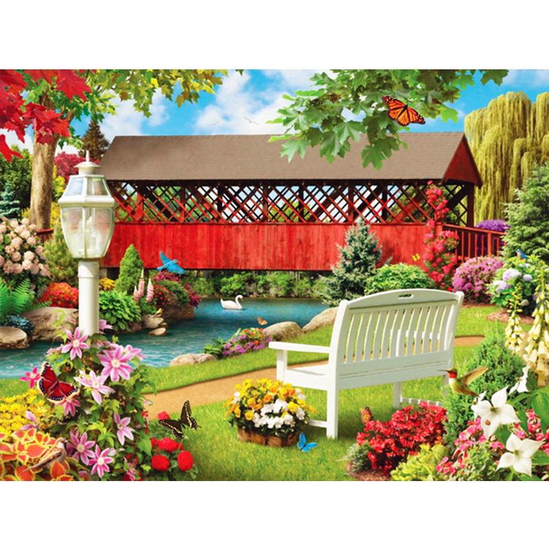 Square/Round Diamond Painting House Cross Stitch Diamond Embroidery Garden Rhinestones Art Handwork Bead Picture Kits Home Decor