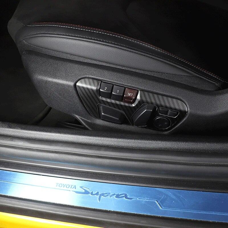 Stainless Steel Car Seat Adjustment Button Panel Cover Trim Fit For Toyota GR Supra A90 2018- Auto Interior Accessories