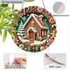 2D Flat Aluminium Christmas Sign with Candy House Pattern - Charming Figurine Ornaments - Ideal for Front Door, Wall, Porch, Window Decor - Ideal