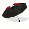 1 Stück Umbrella Corporation Logo Automatisches Öffnen Klappschirm - Tragbares 3-fach Design mit Eisenrahmen - Outdoor, für Fans, Reisende, Tägliches U