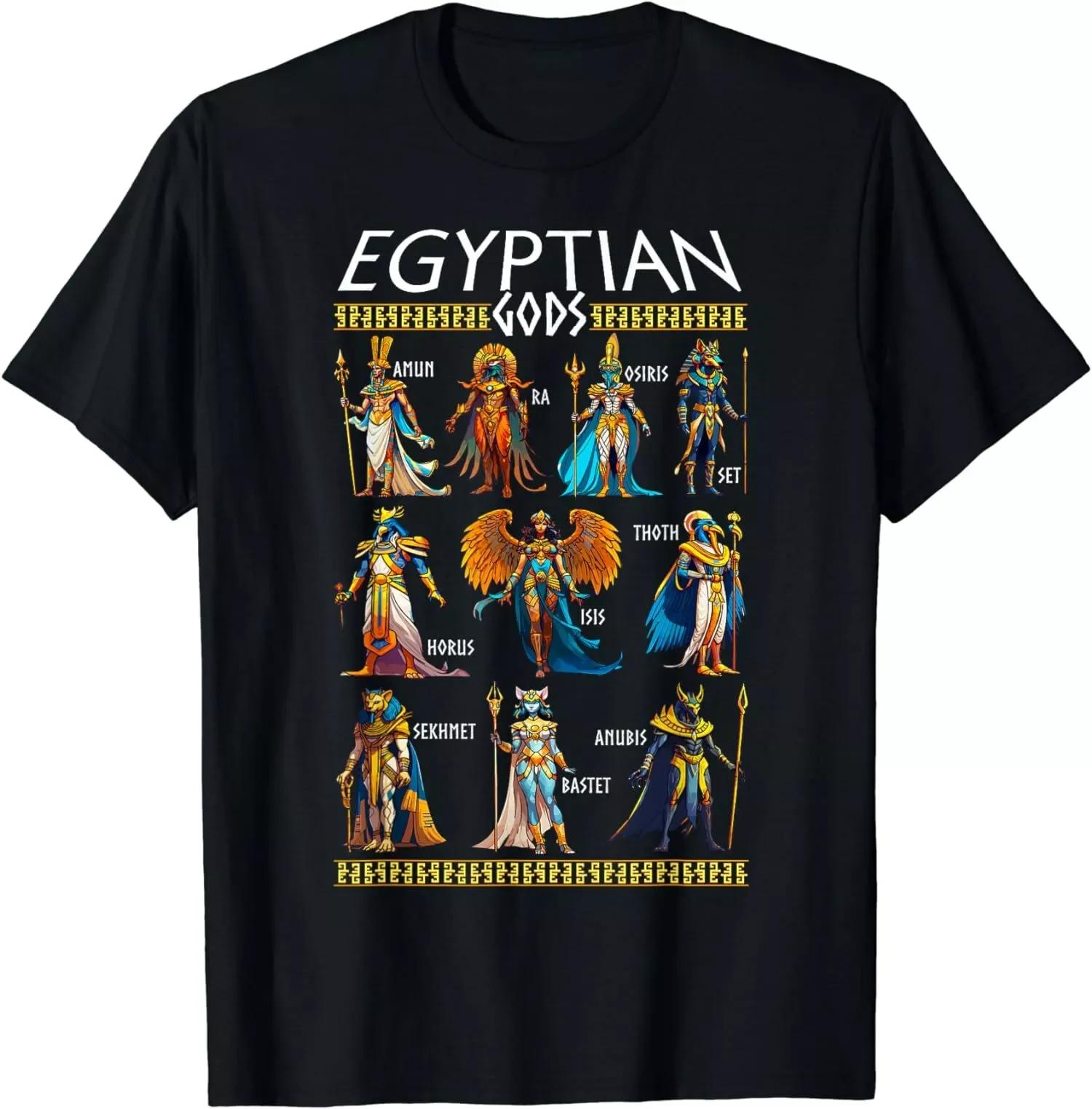 Egyptian Gods Ancient Mythology Pharaoh Anubis Thoth Horus TShirt New 100 Cotton ONeck Short Sleeve Casual Unisexs Tshirt S