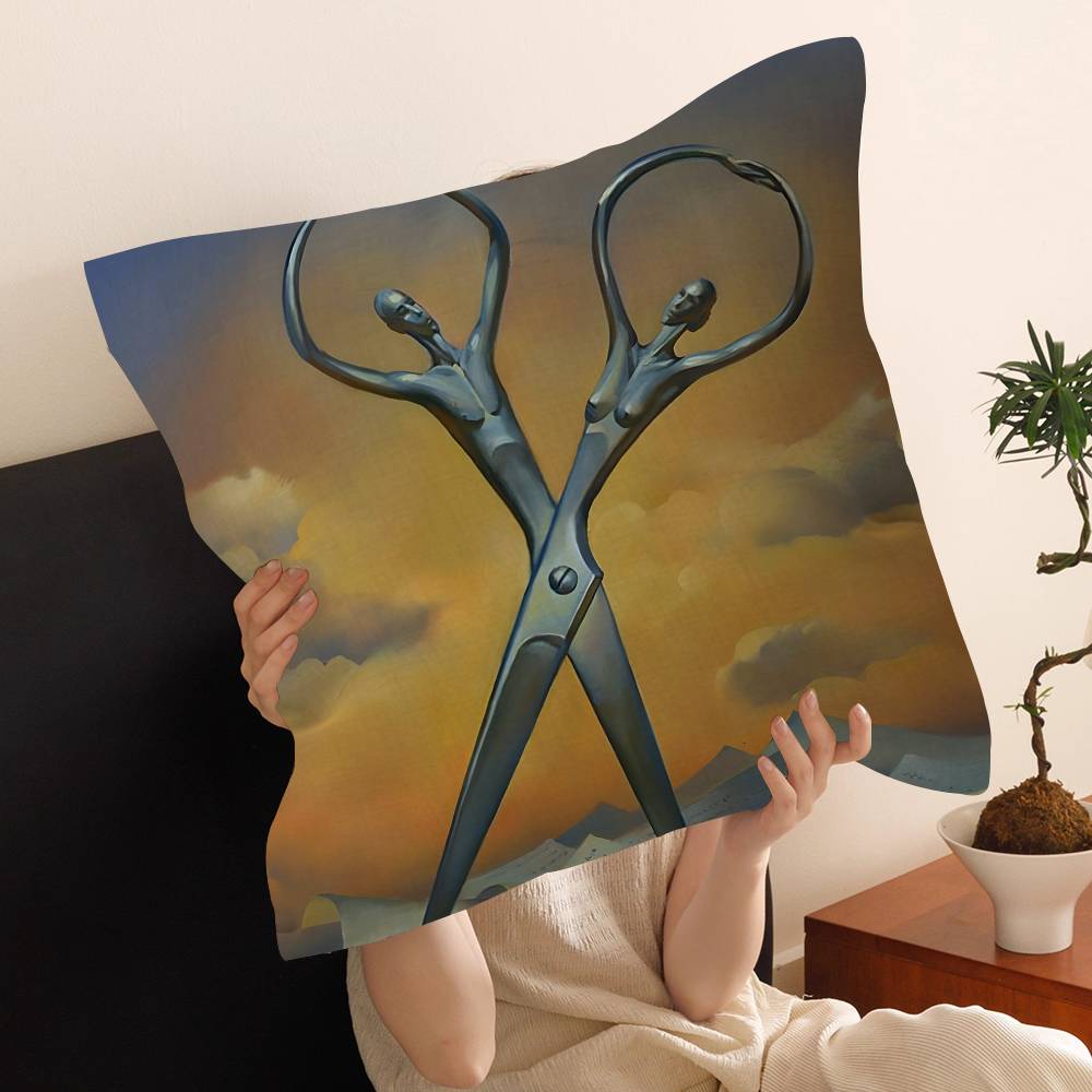 S-Salvador Dali Abstract Art Personalized Picture Text Home Decorative Pillows Household Gifts 45x45cm