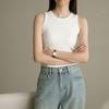 Spring and summer threaded belly button vest women's outer wear slim and thin Korean version suspender bottoming shirt sleeveless top