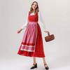 S-XL Halloween Little Red Riding Hood Cosplay Dress Retro Farm Party Costume Women