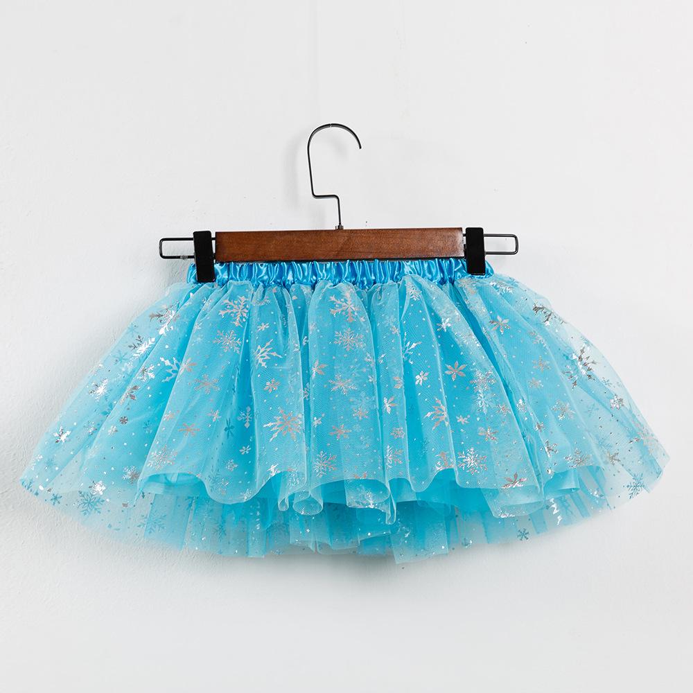 Girls' Star and Moon Mesh Tutu Skirt Set with Bow Hair Clips