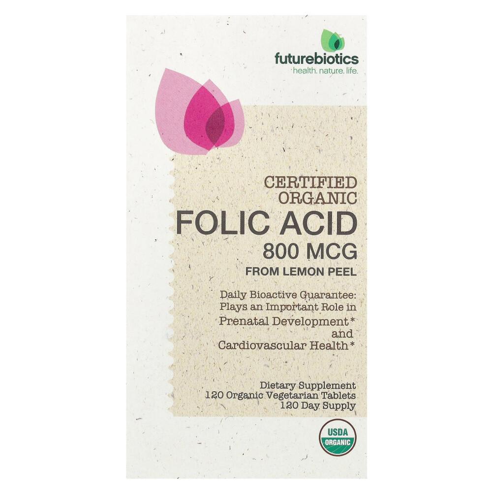 FutureBiotics Lemon Peel Extract Folic Acid 800mcg Veggie Tablets, 120 Count