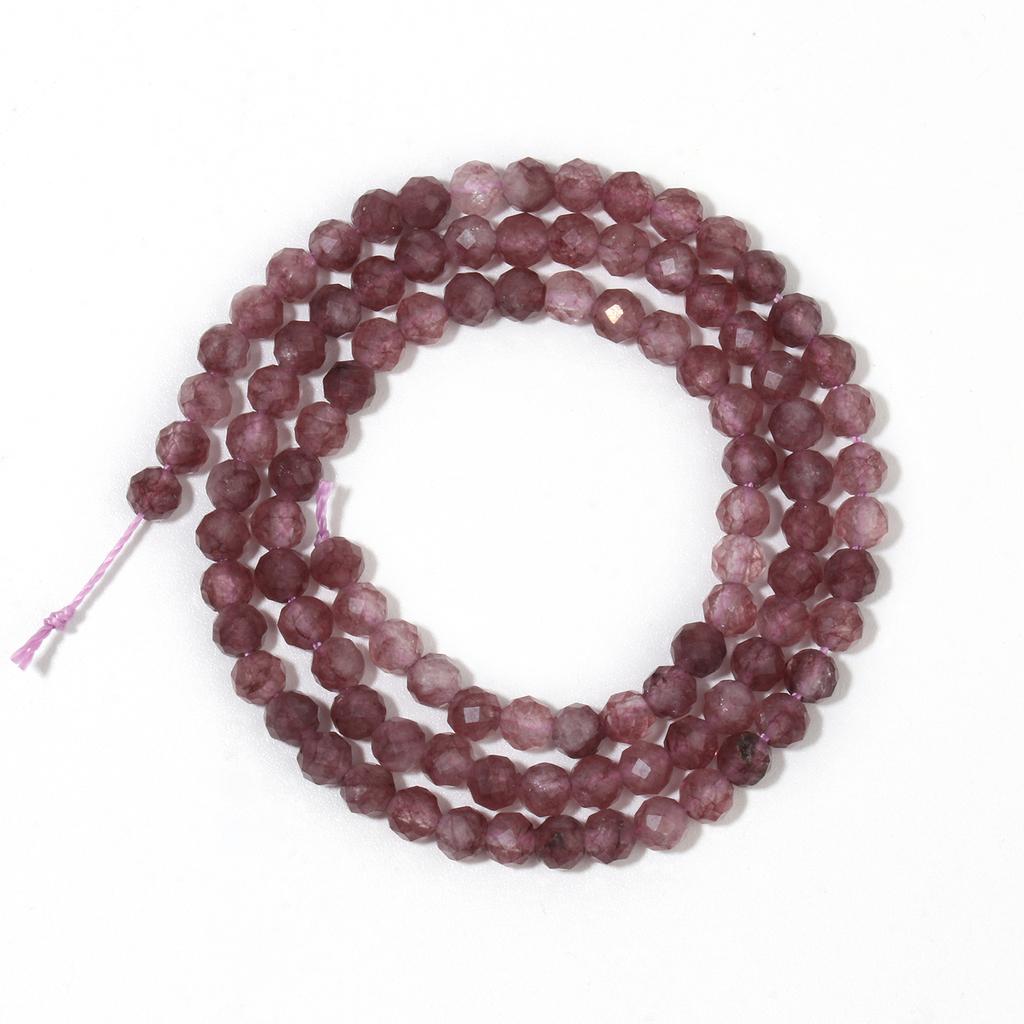 Faceted 2mm 3mm 4mm Tiny Beads Natural Purple Jade Stone Beads for Jewelry Making Beach Jewelry Accessories Supplier