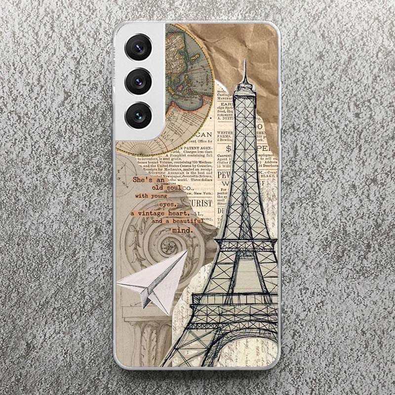 World Map Travel Plans Print Soft Case for Samsung Galaxy S25 S24 S23 S22 Ultra S21 Plus S20 FE Phone Shell S10 + Pattern Cover