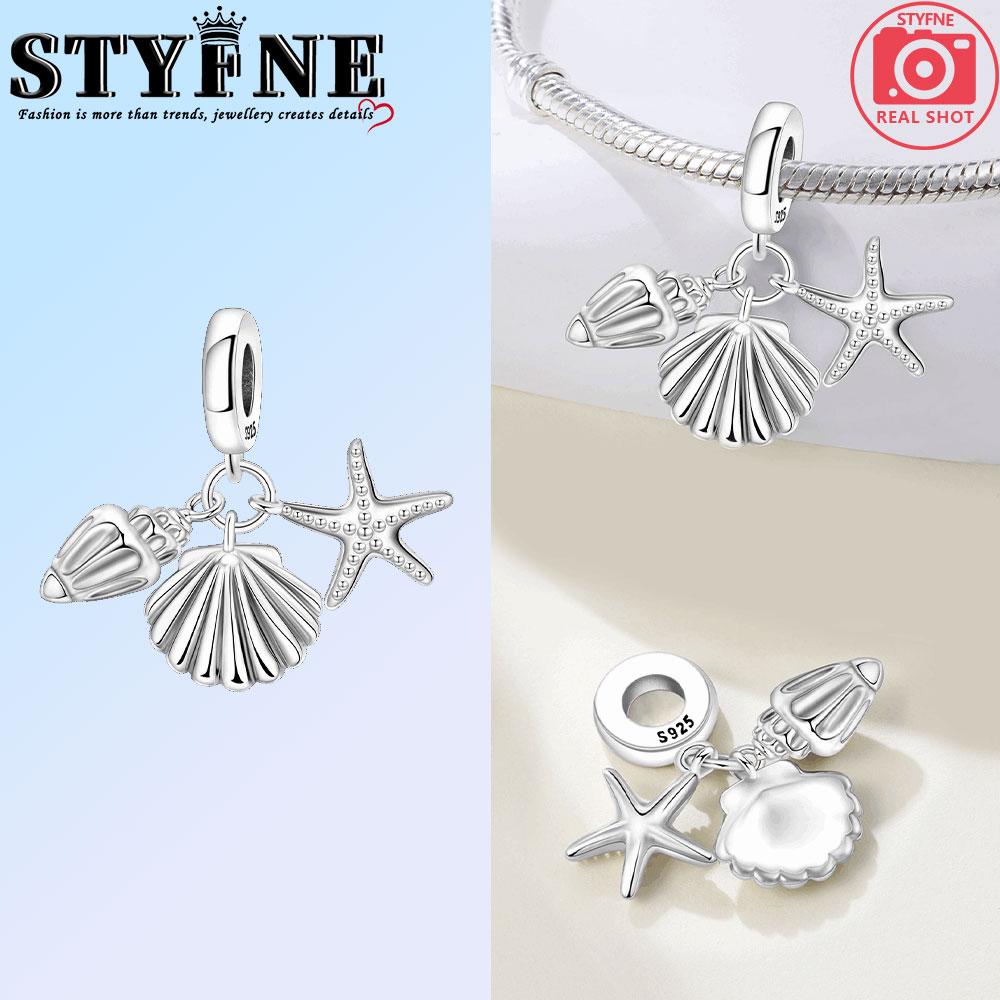 Copper Ocean Koi Turtle Conch Shell Starfish Mermaid Charms Beads Pendant For Original Bracelet Woman Girl Jewelry