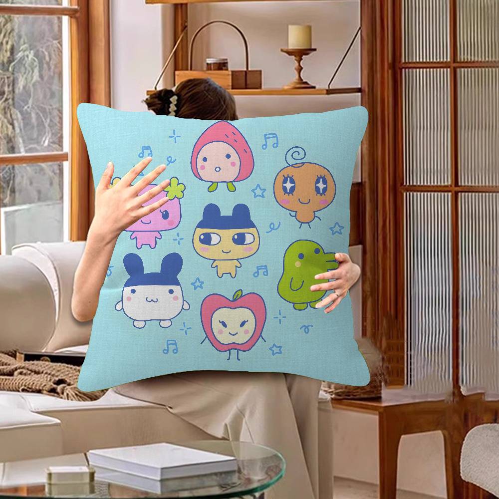 Game Fanart Cute Cartoon TTamagotchi Pillow Cushion Cover Pillowcase Living Room Sofa Home Decor Customized