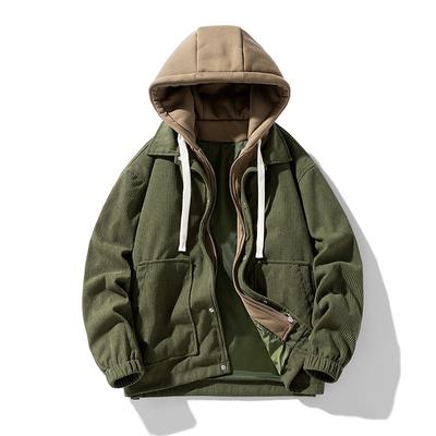 Veste pour hommes épaissir hiver uniforme de baseball vestes à capuche pour hommes polaire à manches longues manteau homme décontracté sweats à capuche streetwear manteaux pour hommes