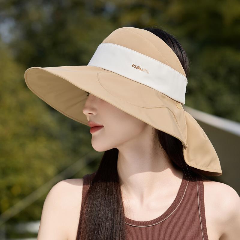 New summer sunscreen sun hat showing face small fashion versatile sun hat children's big eaves shawl neck bucket hat