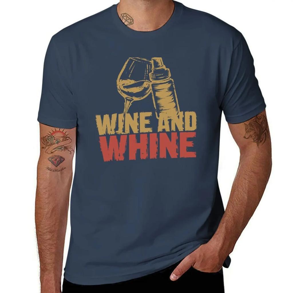 Mothers Day Gift Wine And Whine Mom Gift TShirt Anime T Shirts Vintage Mens T Shirts