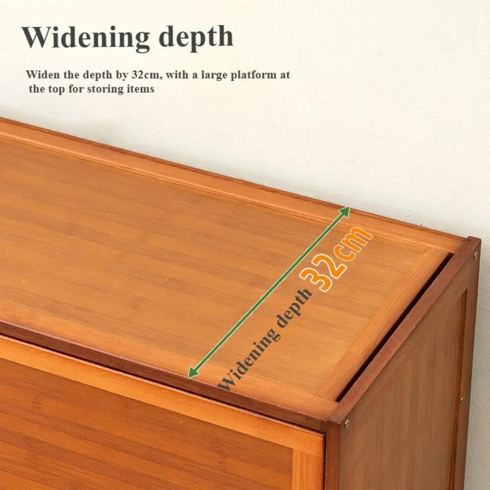 Massivholz Schuhschrank Staubdicht Holz Erhöhter Bodentyp Schuhschrank Mehrschichtig Stabil und Stabil mit Klapptür Möbel