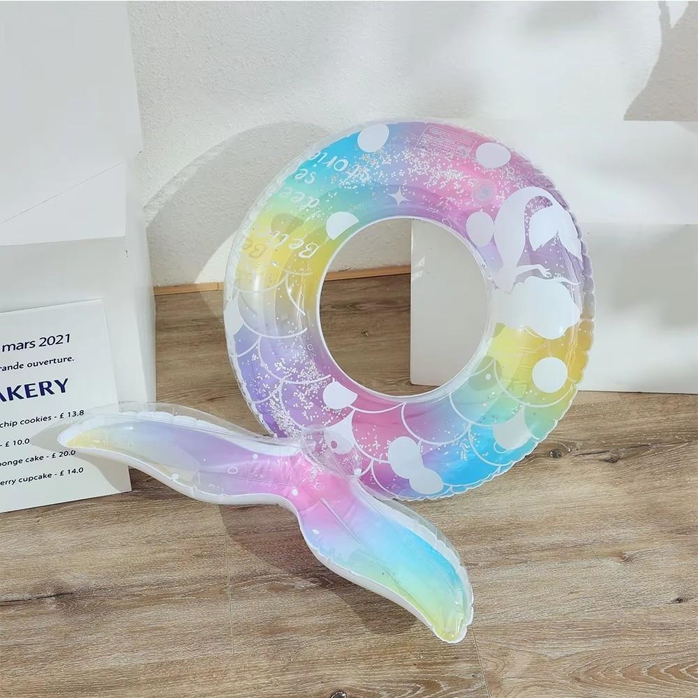 Transparent Glitter Inflatable Swim Tube With Handle Swim Float Swimming Lifebuoy Swimming