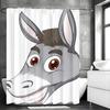 Cartoon Funny Donkey Shower Curtain, Bathroom Decorative Shower Curtain, Waterproof Shower Curtain with Hooks 180x200cm