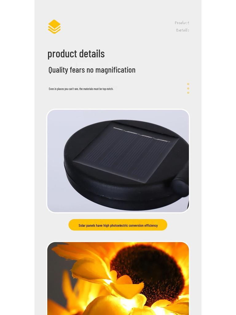 Sunflower Solar Waterproof Garden Stake Lights - Luminous Lawn and Landscape Flower Lights