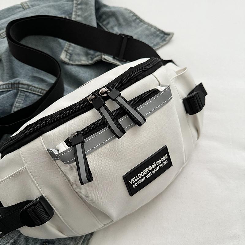 Geantă japoneză Harajuku reflectorizată pentru piept, pentru femei și bărbați, genți pentru talie, pentru studenți, pentru colaj, poșete și genți de mână