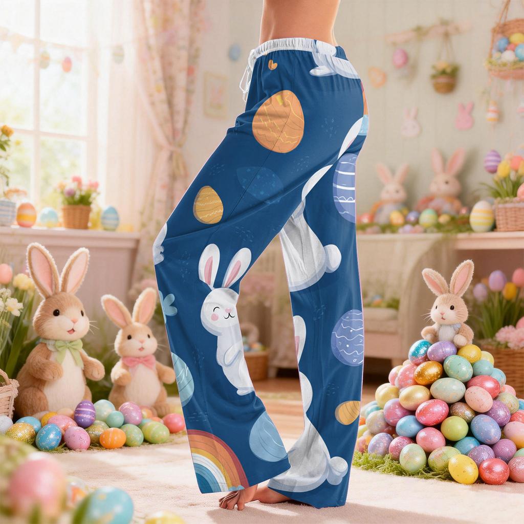 Women's Casual Fashion Easter Print Loose-fitting Pajama Pants