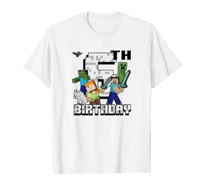 Minecraft Gruppenbild Glücklicher 6. Geburtstag T-Shirt