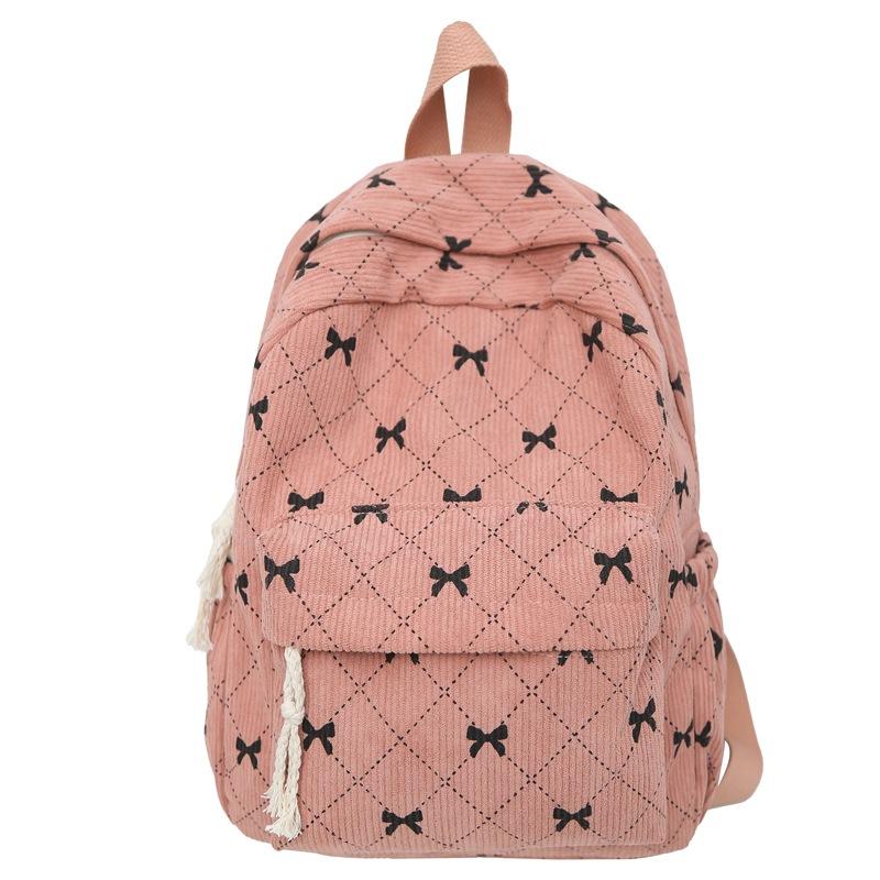 Schoolbag Schoolbag Girl College Style Bow Schoolbag Korean Version Harajuku Large Capacity Strip Backpack Cute Sweet Backpack