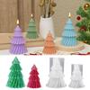 1Pc DIY Crystal Epoxy Resin Diagonal Striped Christmas Tree Ornament Mold Origami Striped Christmas Tree Candle Mold