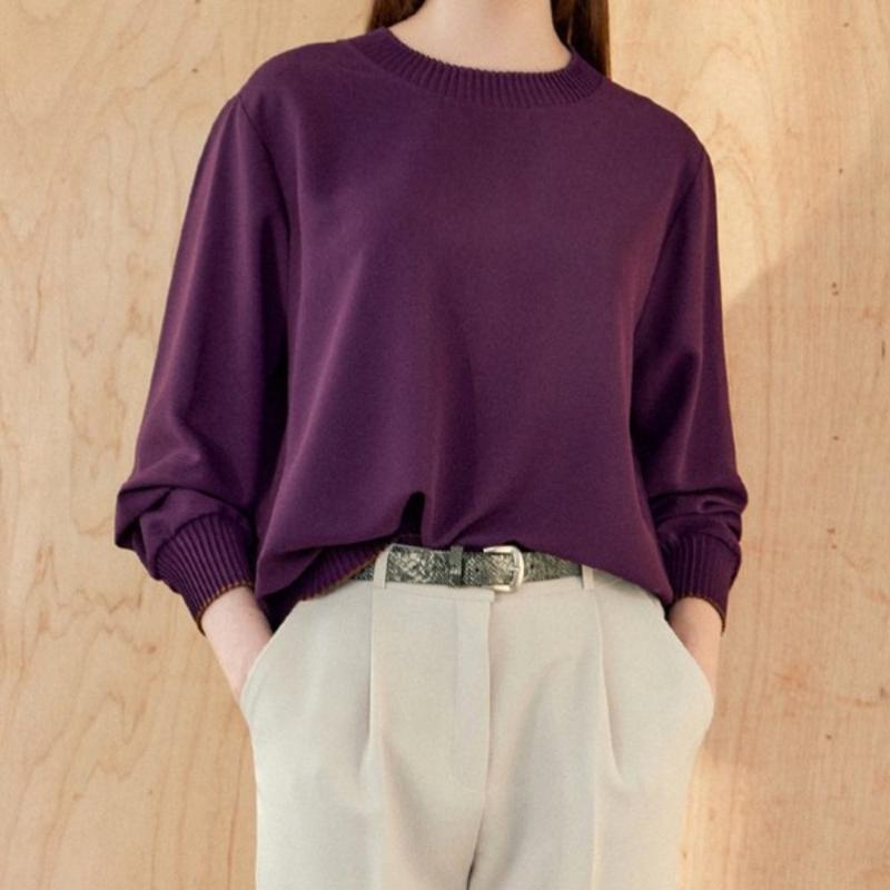 Maxza Long Sleeve Pleats Blouse Round Neck Zb10qb602on